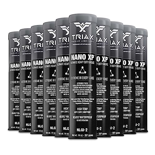 TRIAX Nano XP Ultra-Hochleistungsfett, Nano-Fulleren, 5. Rad, Ultra-Heavy-Duty, Hohe Temperatur, Extreme EP-Tragzahl, Geringe Reibung (10 x 400 g)