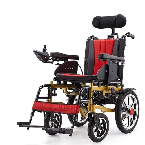 Rollstuhl, Transportstuhl, elektrisch mit klappbarer Kopfstütze und leichter tragbarer Elektrorollstuhl, verstellbare Rückenlehne, strapazierfähig für ältere Menschen B