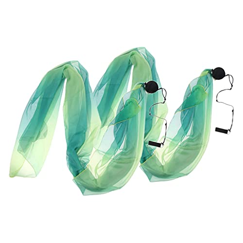 #N/A Sharplace 1 Paar Flowy Schleier Poi Werfen Bälle Nachgeahmte Seide Schal Verstellbaren Kette für Bauchtanz Yoga Bühne Tanzen Leistung Zubehör 206x70cm, 5