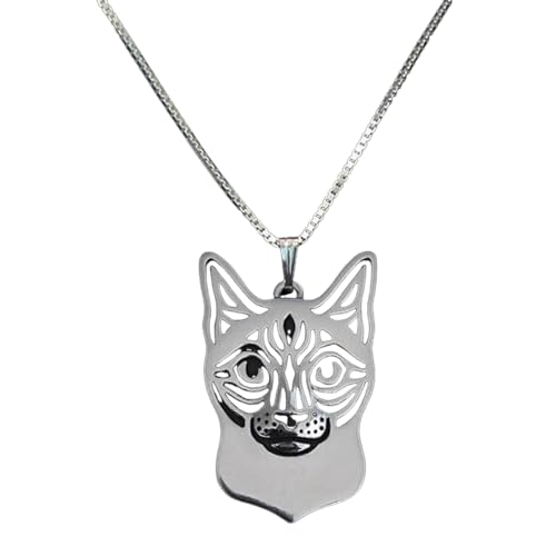 JLVVJL Halskette Mode Damen Schmuck Haustier Halsketten weibliche siamesische Katze Anhänger Halsketten Geburtstag Party Geschenk