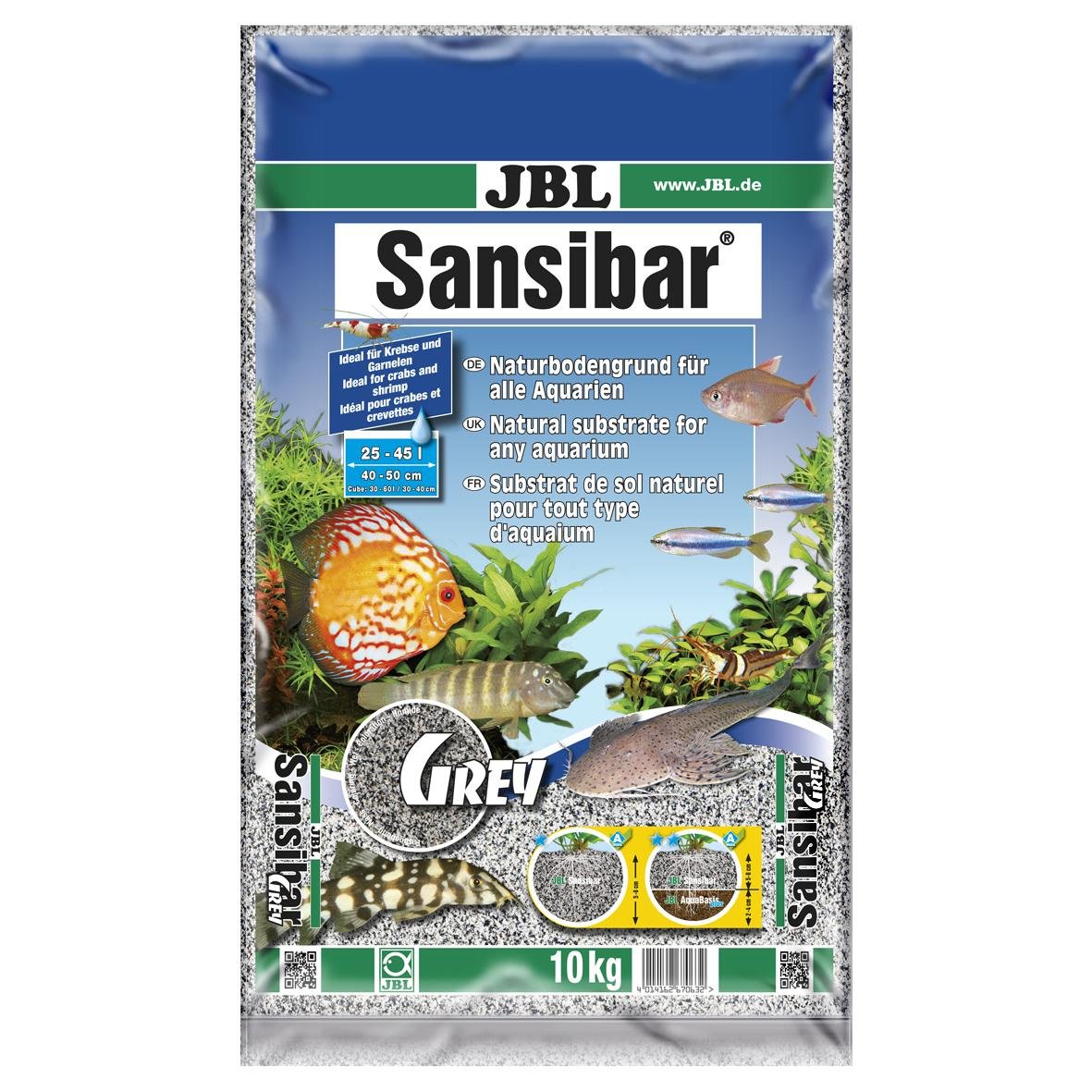 JBL Sansibar 67063, Bodengrund für Süß- und Meerwasser Aquarien, 10 kg, Grau