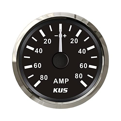 KUS Wasserdichtes Amperemeter Amperemeter Amperemeter 80 A mit Stromsensor 52 mm mit Hintergrundbeleuchtung (schwarz)