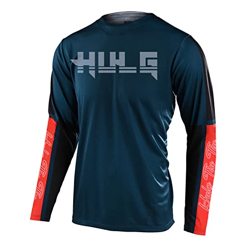 Radfahren Jersey Herren Mountainbike Motocross Jersey Langarm MTB T-Shirt,Shirt Downhill Fahrrad Jersey Schnelltrocknend (Color-18,XXL)