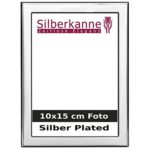 silberkanne Bilderrahmen Arenzano 10x15 cm Foto mit Holzrücken Premium Silber Plated versilbert