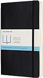 Moleskine Klassisches Blanko Notizbuch (mit Zusatzseiten, Hardcover mit elastischem Verschlussband, Größe A5 13 x 21, 400 Seiten) schwarz
