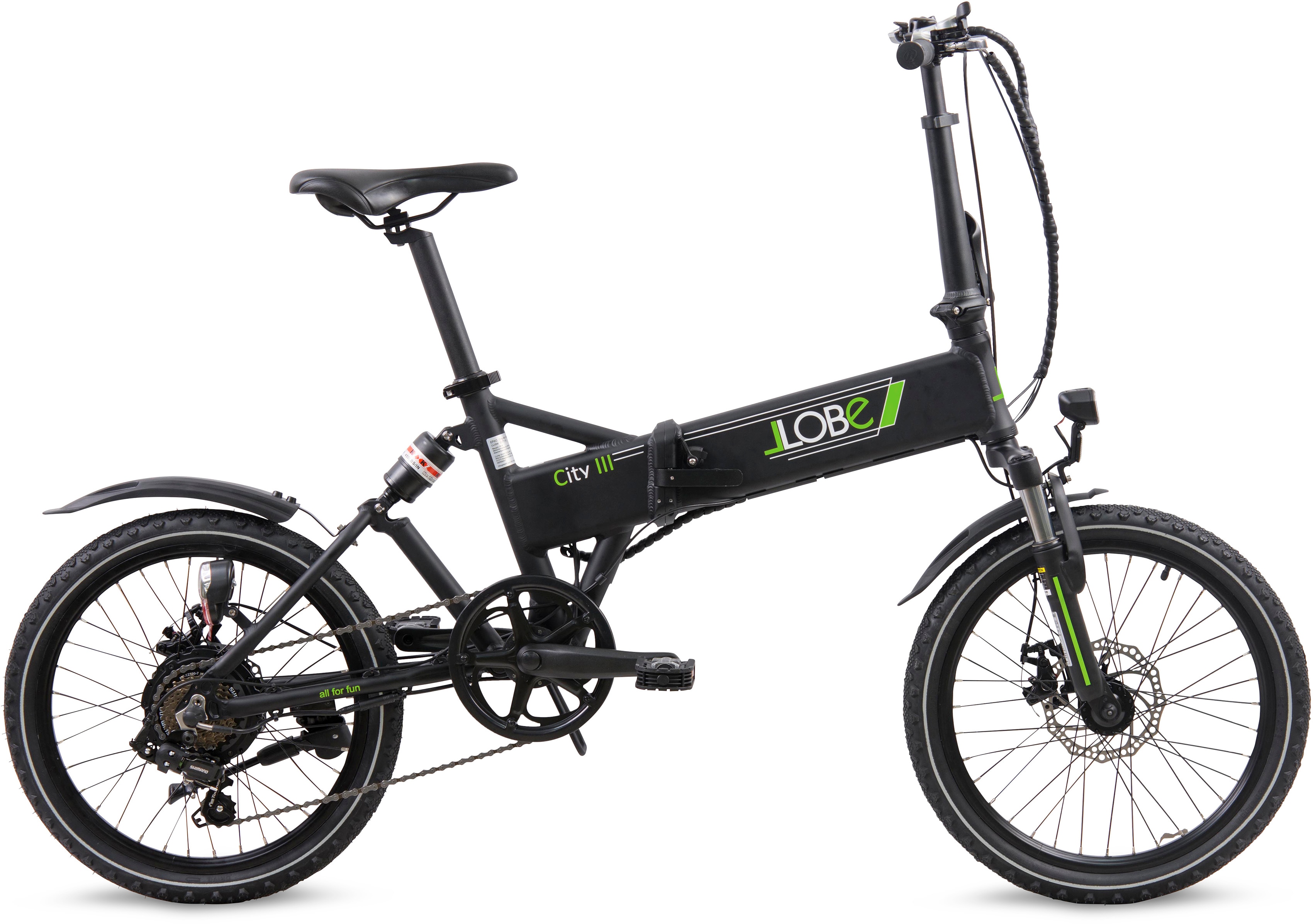 LLobe E-Bike "City III schwarz", 7 Gang, Shimano, Heckmotor 250 W