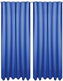 Bestlivings Dekoschal Ellen mit Universalband 2er Pack inkl. Raffhalter & Raffhaken, Größe: 140 x 175cm, Farbe: blau - Royalblau