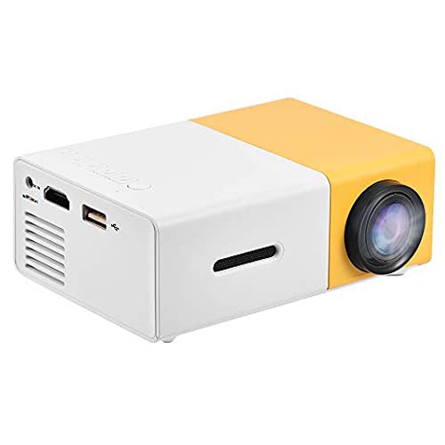 Diyeeni Mini Beamer, Videobeamer Unterstützt 1080P Full HD, LED Projektor Verbindung mit HDMI AV USB TF Gerät, Tragbar Heimkino Projektor mit Eingebauter Stereo-Lautsprecher