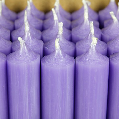 Bütic GmbH durchgefärbte Stabkerzen 180mm x Ø 22mm - Kerzen mit rückstandsfreiem Abbrand, Farbe:Lavendel, Set mit:25 Stück