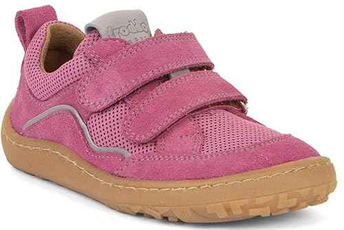 Froddo Barfußschuhe/Sneaker mit Klett Velours Leder + Mesh in Fuxia/Pink G3130246-3 (Fuxia, EU Schuhgrößensystem, Jugendliche, Numerisch, M, 34)