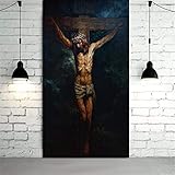 HCHD Die Kreuzigung HD Drucke Jesus Christus-Ölgemälde auf Leinwand-Kunst-Ausgangsdekor-Wand-Kunst-Malerei Bild Leinwand-Malerei-Druck (Size (Inch) : 60x120cm)
