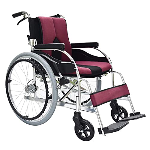 Leichte Rollstühle mit Eigenantrieb für Erwachsene, faltbare tragbare Reiserollstühle mit Handbremse, abnehmbaren Fußstützen für ältere Menschen, Behinderte und Behinderte