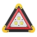 Teror Dreiecksschild, 30-W-Multifunktions-Pannenschutz-Dreiecksstoppschild mit roter LED-Warnleuchte