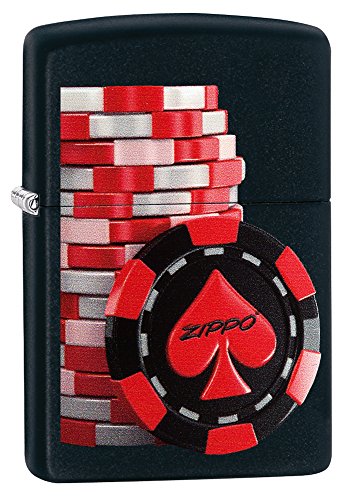 Zippo Poker Coins Feuerzeug, Messing, Schwarz, One Size