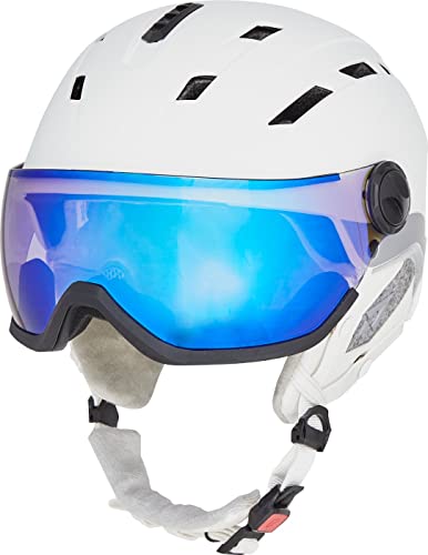 TECNOPRO Herren Pulse HS-016 Visor Photochromic Ski-helme, White/Chrome, S/M