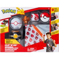 Pokèmon PKW2713 Clip 'N' Go Bandolier-Set – enthält 5,1 cm Vulpix Battle Figur mit Premier Luxus Ball Zubehör, Mehrfarbig