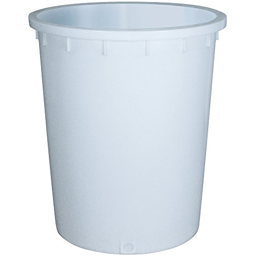 Kunststofftonne 300 Liter, Ø oben/unten 755/695, H 885mm, weiß, Polyethylen-Kunststoff (PE-HD)
