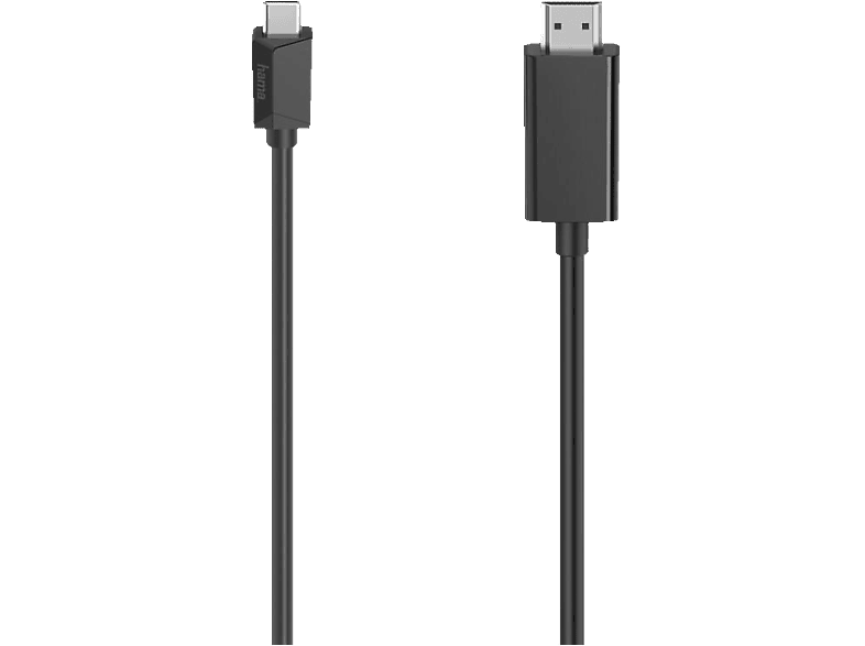 HAMA USB-C-Stecker auf HDMI-Stecker Video-Kabel, Schwarz