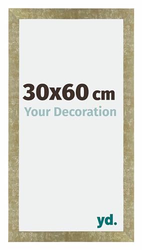 yd. Your Decoration - 30x60 cm - Bilderrahmen von MDF mit Acrylglas - Ausgezeichneter Qualität - Gold Antik - Antireflex - Fotorahmen - Mura.
