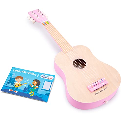 New Classic Toys - 10302 - Musikinstrument - Spielzeug Holzgitarre - Natur/Rose