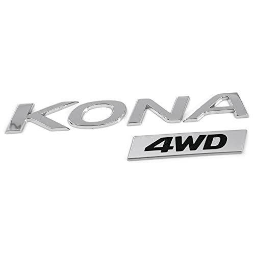 Hyundai 86310J9200 Schriftzug Kona 4WD Aufkleber Heckklappe Emblem Modellschriftzug Logo, Chrom