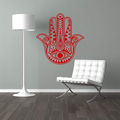 Fatimas Hand Wandtattoo Wandsticker Wandaufkleber Wohnzimmer Hamsa HandofFatima (S 40x45cm, Rot)