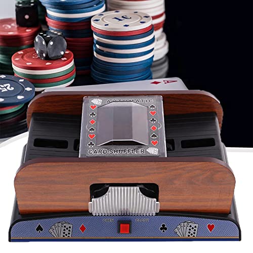 RR-YRA Elektrische Automatische Spielkartenmischer Aus Holz, Batteriebetrieben, Casino-Schach- Und Kartenspielmaschine, Verwendet Für 2-Layer-Poker-Karten-Mischmaschine