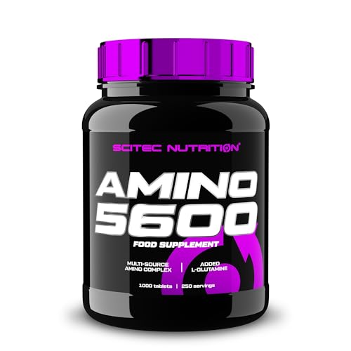 Scitec Nutrition Amino 5600 Tabletten, essentielle & BCAA-Aminosäuren mit L-Glutamin, unterstützen Muskelerholung & Wachstum, Molkenprotein & Caseinat-Formel, 1000 Tabletten