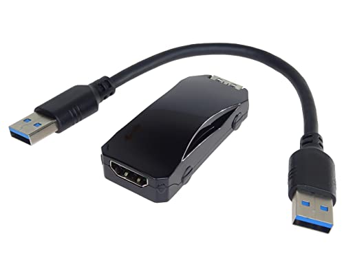 PremiumCord Adapter USB 3.0 Adapter auf HDMI mit Audio, Full HD 1080p, Plug & Play, Farbe Schwarz, Kabellänge 20 cm