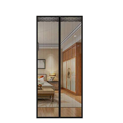 FENG Fliegengitter für Tür 90x230cm, Tür Insektenschutz, Automatisch Verschließen, Klettverschluss, Für Türen/Patio/Wohnzimmer - Schwarz