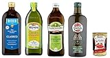 Testpaket De Cecco Monini Sasso Farchioni Olio Extra vergine D'oliva Natives Olive Olivenöl 1 Lt 100% Italienisch + Italian Gourmet polpa 400g