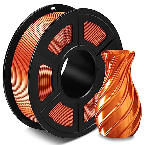 SUNLU Silk PLA+ Filament 1.75mm, Glänzendes 3D Drucker Filament, PLA Plus Filament mit Seidige Druckoberfläche, Maßgenauigkeit +/-0.02 mm, 1KG Seide Rotes Kupfer