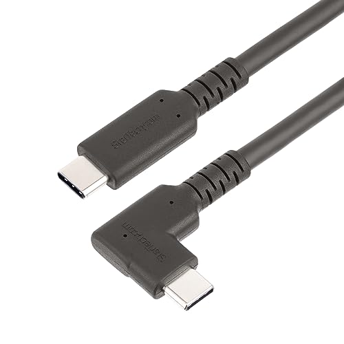 StarTech.com 2 m USB-C Kabel Gewinkelt, USB 3.2 Gen 1 (5 Gbit/s), USB C auf USB C Datenkabel/Monitor/Docking Station Kabel, 4K 60Hz DP Alt Mode, Ladekabel 100W, 90 Grad Winkelstecker (RUSB315CC2MBR)