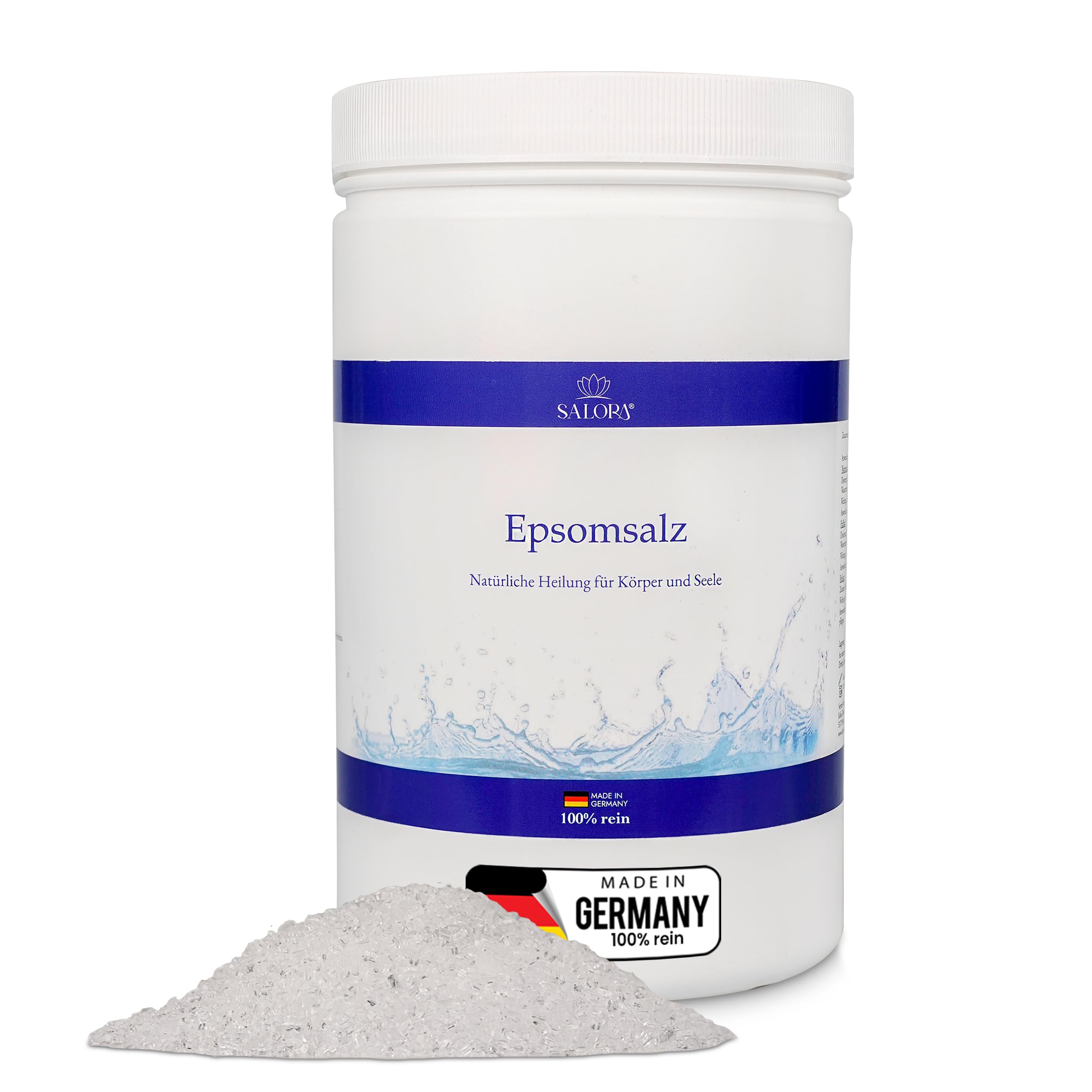 Salora® Epsom Salz Badesalz - 2 kg reines Bittersalz als Entspannungsbad - Magnesiumsulfat als Erkältungsbad - Geschenke für Frauen und Männer