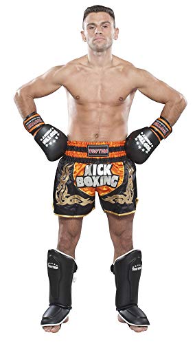 TopTen Kickbox-Shorts „NEON Kickboxing“ - Gr. XXL = 200 cm, orange-schwarz