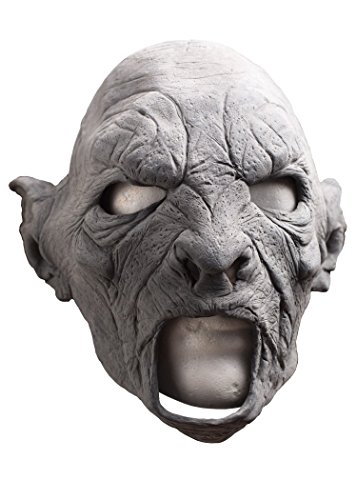 Schaurige Maske Brutaler Ork, unbemalt zum Selbstgestalten Fratze Herrenmaske Halloween LARP Cosplay Orkgesicht aus Latex Faschingskostüm