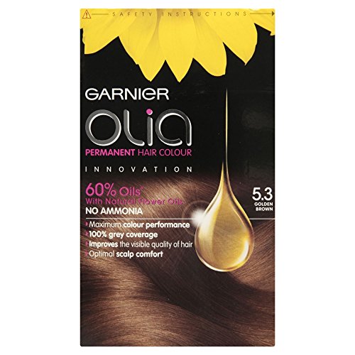 3 x Garnier Olia Permanent Hair Colour 5.3 Golden Brown