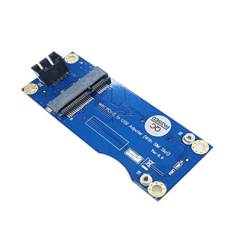 LeHang Mini PCI-E zu USB Adapter Mit SIM Karten Slot für WWAN/LTE Modul (Industriequalität - vertikale Schnittstelle)