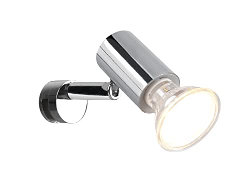 TRIO Beleuchtung LED Badezimmerlampe in Silber Chrom - Spiegelklemmleuchte mit schwenkbarem Spot