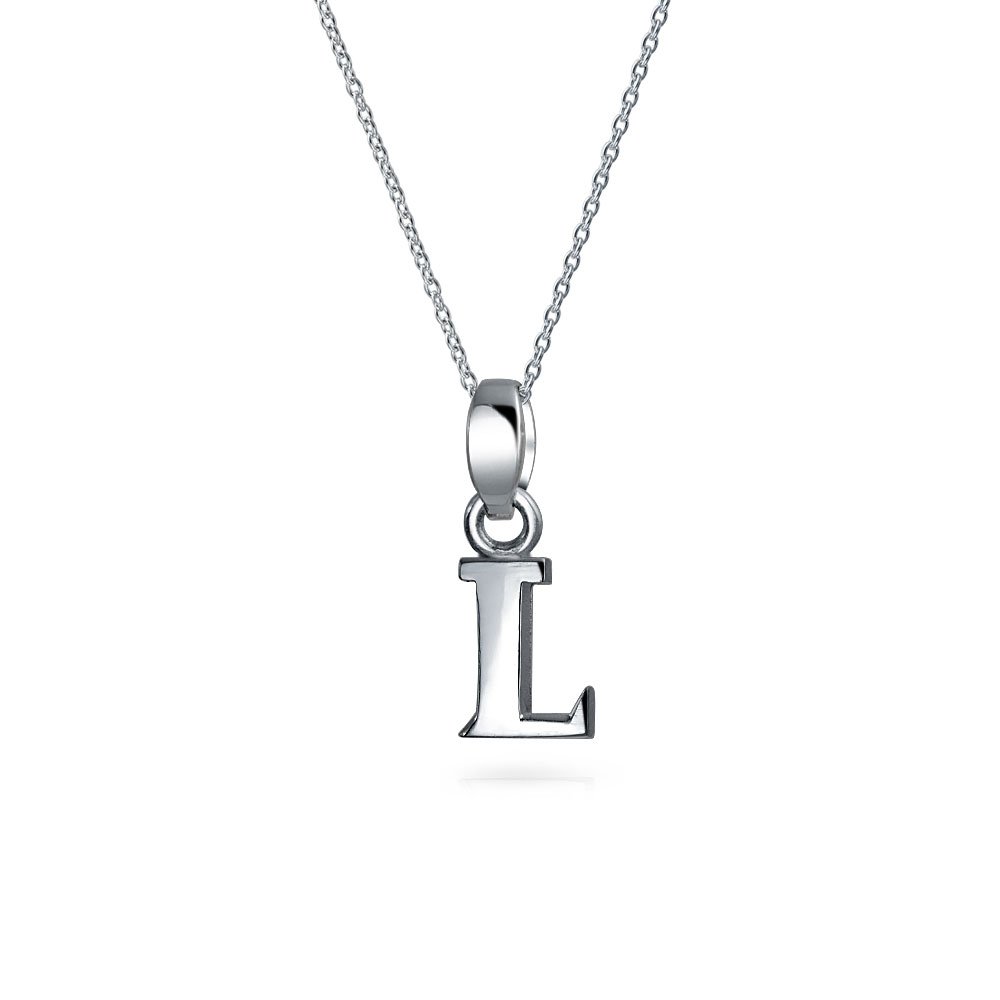 Bling Jewelry Abc Bsperrenbuchstaben Alphabet L Initialee Anhänger Halskette Für Teenager Für Frauen .925 Sterling Silber
