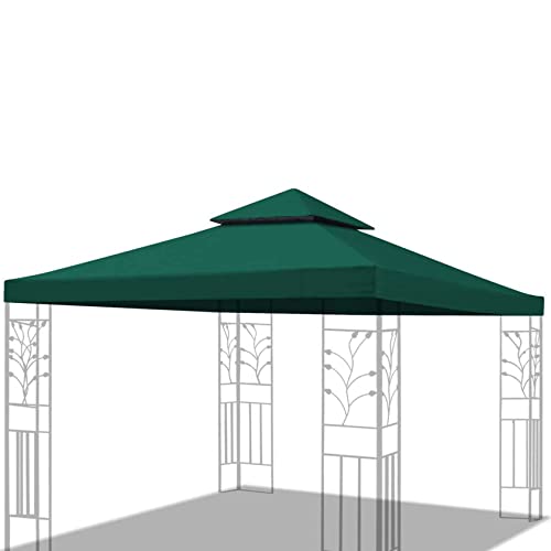 WULIDE Pavillon Ersatzdach 3x3 mit Kamin Wasserdicht Stabil Winterfest Oxford-Stoff für Outdoor Metallpavillon Holzpavillon (Nur Baldachin)