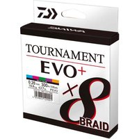 Daiwa Tournament x8 Braid EVO+ 0.26mm, 19.8kg/43.7Lbs, 1000m, Mehrfarbig, Geflochtene Angelschnur, 12762-226
