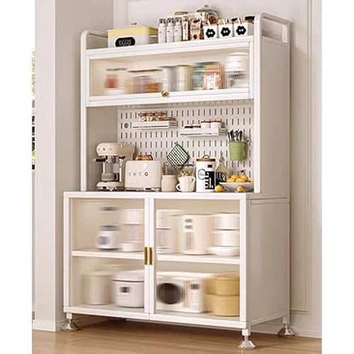 5-stufige Backregale für Küchen mit Flügeltüren Küchenlagerschränke mit Haken Küchenregale für Gewürze Töpfe und Pfannen Schrank mit Bremsbaren Rollen (Size : 70cm+2 Spice Racks)