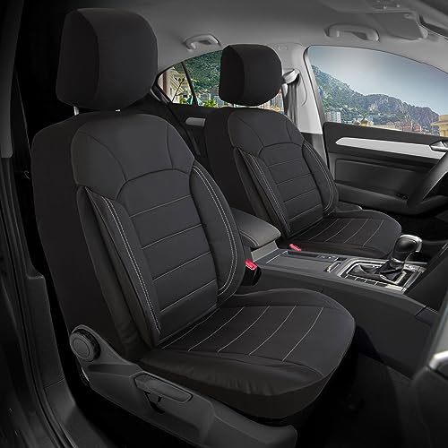 Auto-Sitzbezüge Vordersitze Auto-Sitzbezug Set Fahrersitz und Beifahrer Auto-Zubehör Schonbezug Autositzbezüge passend für Mitsubishi Eclipse Cross in Schwarz Weiß