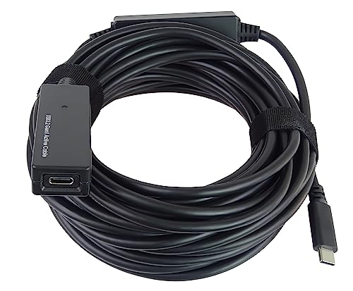 PremiumCord USB-C Verlängerungskabel mit Repeater M/F, Stecker auf Buchse, USB 3.2 Gen 1, 5 Gbit/s, Farbe Schwarz, Länge 10 m