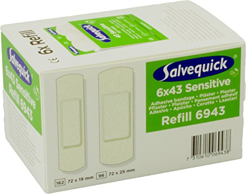 Salvequick Pflasterspender und refill - verschiedene Sorten (Karton á 6 refills, grün (non woven-Vlies) - Ref. 6943)