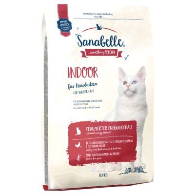 Sanabelle Glutenfreies und ausgewogenes Trockenfutter, geeignet für ausgewachsene Katzen im Innenbereich, mit hohem Proteingehalt, reduzierter Energiezusammensetzung und natürlichen Antioxidantien, 10 kg