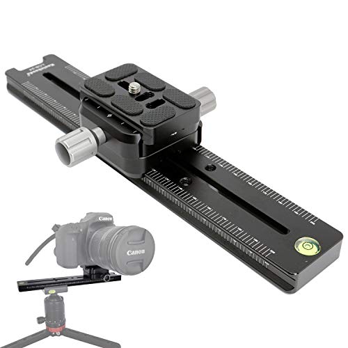 Koolehaoda Professional Rail Nodal Slide Metall Schnellverschlussklemme, Doppelte Schwalbenschwanz-Kamerahalterung mit doppelseitiger Klemme (240mm LCB-24R)