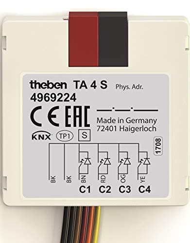 Theben 4969224 TA 4 S - KNX 4-fach Tasterschnittstelle mit 6-poligem Kabelanschluss