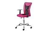 Inter Link – Kinderdrehstuhl – Bürostuhl drehbar – Ergonomischer Bürostuhl – Office Stuhl – Höhenverstellbar – Atmungsaktiv – Pink und schwarz - Donny